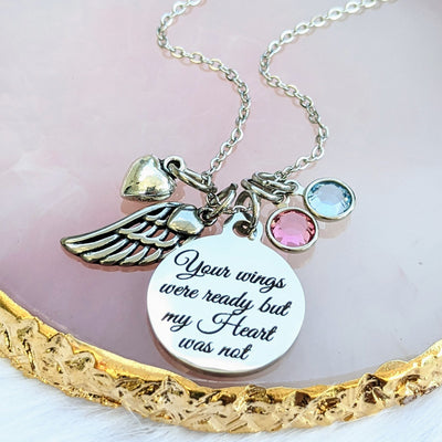 Your wings were ready but my Heart was not Memorial Necklace - Godfullness