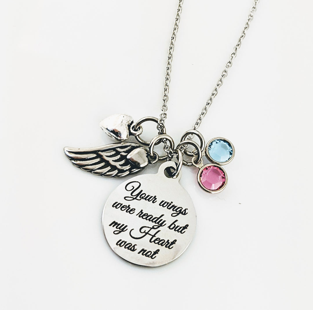Your wings were ready but my Heart was not Memorial Necklace - Godfullness