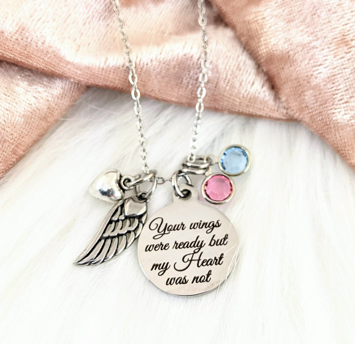 Your wings were ready but my Heart was not Memorial Necklace - Godfullness
