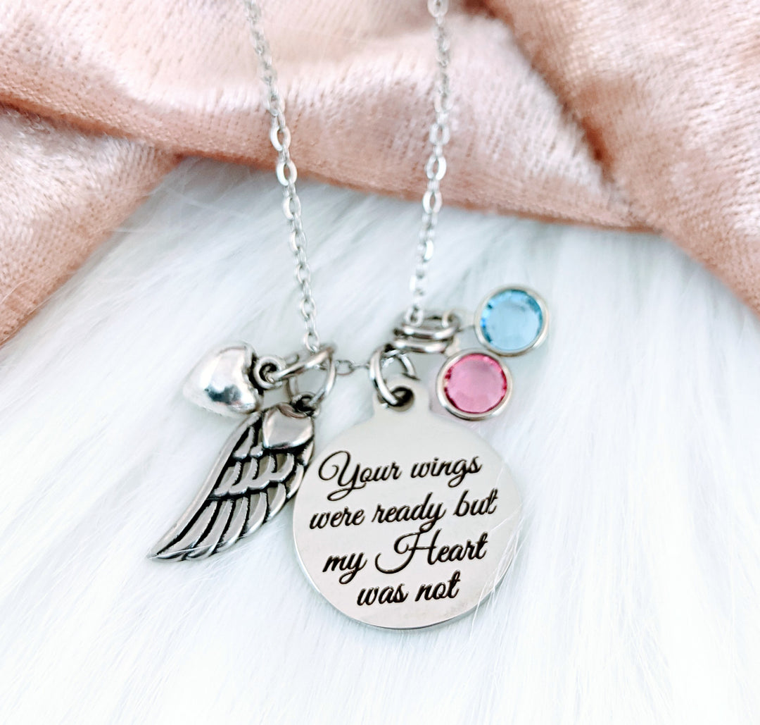Your wings were ready but my Heart was not Memorial Necklace - Godfullness