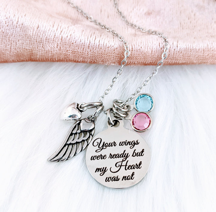 Your wings were ready but my Heart was not Memorial Necklace - Godfullness