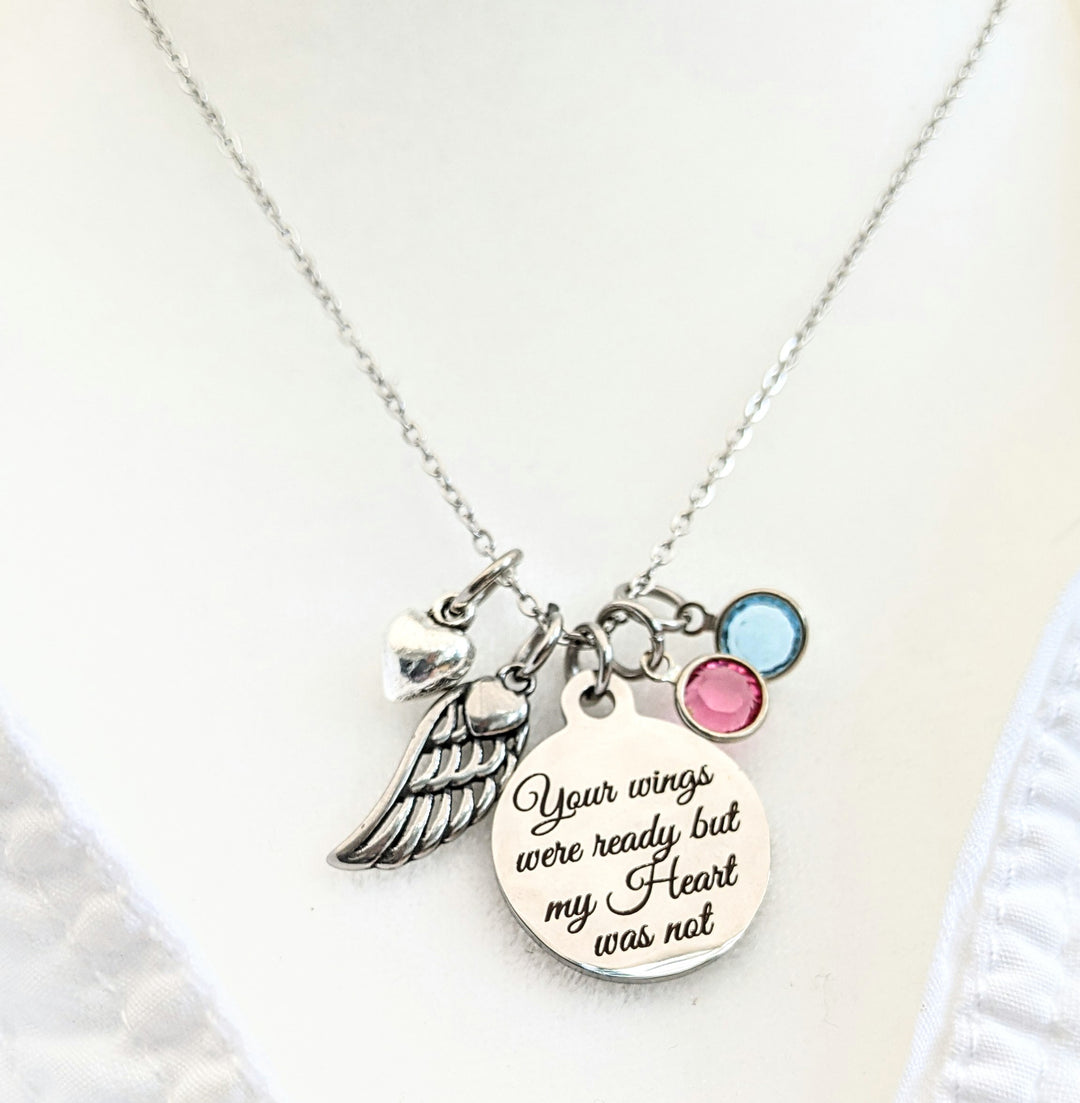 Your wings were ready but my Heart was not Memorial Necklace - Godfullness