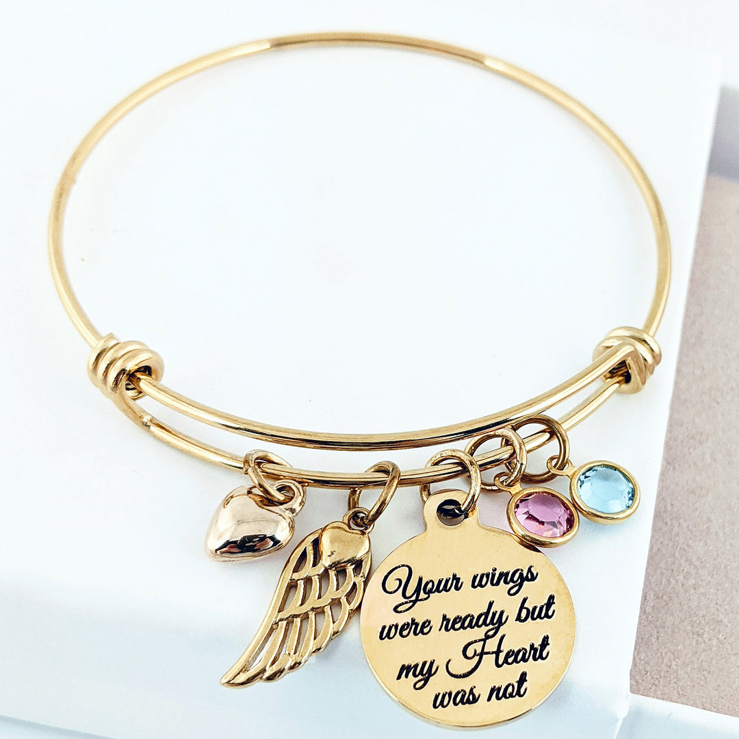 Your Wings were ready but my Heart was not Memorial Bracelet - Godfullness